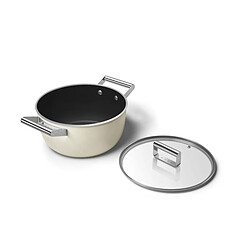 Faitout crème mat 24cm + couvercle - CSF2412CRM - SMEG pas cher