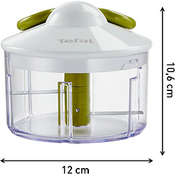 Tefal Hachoir Manuel Légumes – Lames Inox, Vert/Blanc, 10 cm