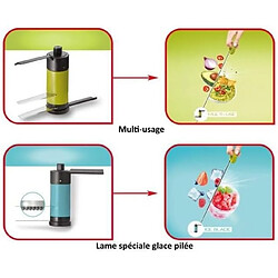 Tefal Hachoir Manuel 5 Secondes – Lame Glace, Noir/Vert