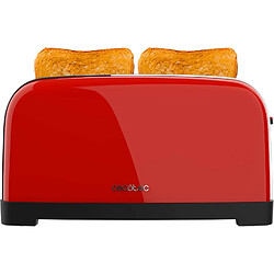 Cecotec Grille-pain 4 tranches Rouge 1500W Inox