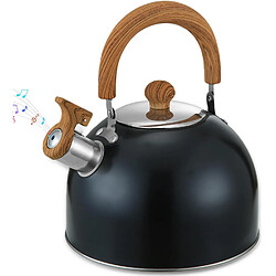 Vendos85 Bouilloire 3?L inox noire avec sifflet puissant