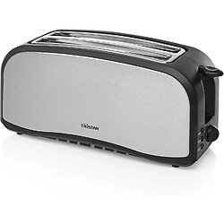 Tristar Grille-pain Inox Noir 1400W Double Fente Longue