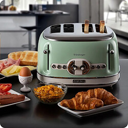 Ariete Grille-pain Vintage Vert 4 Fentes 1600W