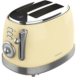 Cecotec Grille-pain Vintage Jaune 2 Fentes 850W