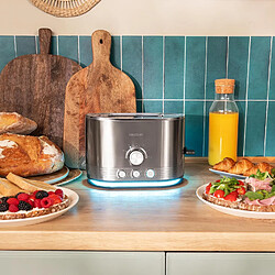 Cecotec Grille-pain Inox 2 Fentes 850W Anneau LED