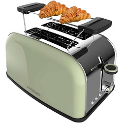 Cecotec Grille-pain Vert Inox 2 Fentes 850W Support Baguette
