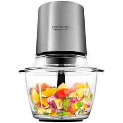 Cecotec Bol-Hachoir TitanGlass 1000 – 4 Vitesses, Lames Titane, 1L