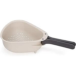Joseph Joseph Droplet, passoire grande avec manche pliable, couleur pierre.