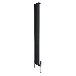 Monstershop Radiateur Plat à 1 Panneau & Vannes - 1800 x 280 mm - Noir