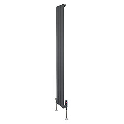 Monstershop Radiateur Plat à 1 Panneau & Vannes - 1800 x 280 mm - Gris Anthracite