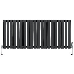 Monstershop Radiateur Plat à 1 Panneau & Vannes - 600 x 1400 mm - Gris Anthracite