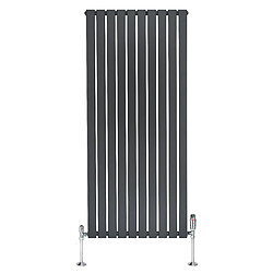 Monstershop Radiateur Plat à 1 Panneau & Vannes - 1600 x 700 mm - Gris Anthracite