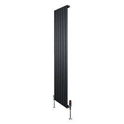 Monstershop Radiateur Plat à 1 Panneau & Vannes - 1600 x 420 mm - Noir