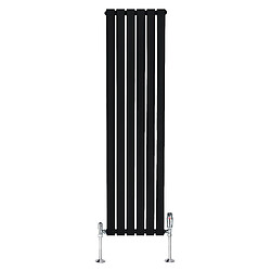 Monstershop Radiateur Plat à 1 Panneau & Vannes - 1600 x 420 mm - Noir