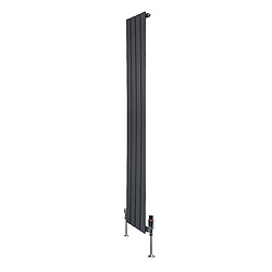 Monstershop Radiateur Plat à 1 Panneau & Vannes - 1600 x 280 mm - Gris Anthracite