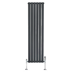 Monstershop Radiateur Plat à 1 Panneau & Vannes - 1600 x 420 mm - Gris Anthracite