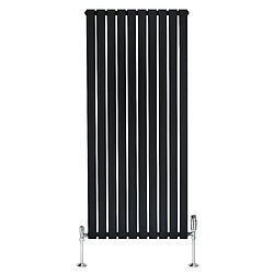 Monstershop Radiateur Plat à 1 Panneau & Vannes - 1600 x 700 mm - Noir