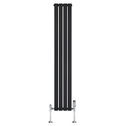Monstershop Radiateur Plat à 1 Panneau & Vannes - 1800 x 280 mm - Noir