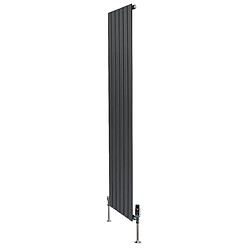 Monstershop Radiateur Plat à 1 Panneau & Vannes - 1800 x 420 mm - Gris Anthracite