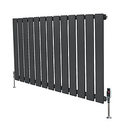 Monstershop Radiateur Plat à 1 Panneau & Vannes - 600 x 910 mm - Gris Anthracite
