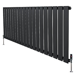 Monstershop Radiateur Plat à 1 Panneau & Vannes - 600 x 1400 mm - Gris Anthracite