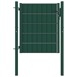 vidaXL Portail de clôture en PVC et acier 100x100 cm vert