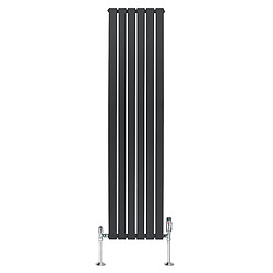 Monstershop Radiateur Plat à 1 Panneau & Vannes - 1800 x 420 mm - Gris Anthracite