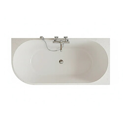 Acheter OTITEC Baignoire d'angle droite - 150 x 75 cm - Blanc brillant rainure avec bonde chrome - PERLE
