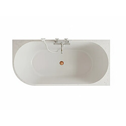 Acheter OTITEC Baignoire d'angle droite - 150 x 75 cm - Blanc brillant rainure avec bonde cuivre - PERLE