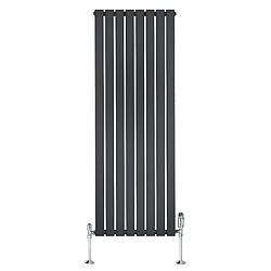 Monstershop Radiateur Plat à 1 Panneau & Vannes - 1600 x 560 mm - Gris Anthracite