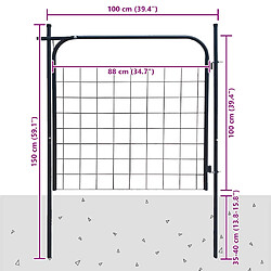 vidaXL Portail de jardin 100x100 cm Anthracite pas cher