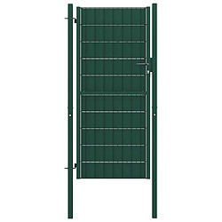 vidaXL Portail de clôture en PVC et acier 100 x 204 cm vert