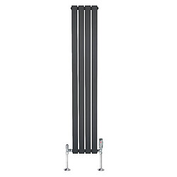 Monstershop Radiateur Plat à 1 Panneau & Vannes - 1600 x 280 mm - Gris Anthracite