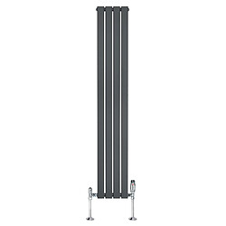 Monstershop Radiateur Plat à 1 Panneau & Vannes - 1800 x 280 mm - Gris Anthracite