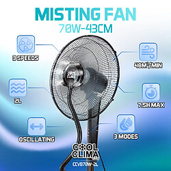 Cool Clima Ventilateur brumisateur sur pied oscillant 70 W