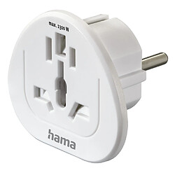 Adaptateur de voyage Hama type E et F 3 broches universel vers Europe blanc