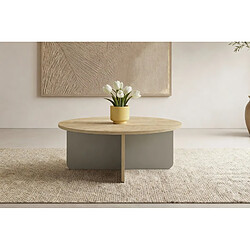 Casanova Table basse ronde 80 cm en mélamine - Vert