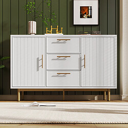 Commode 6 tiroirs blanc, pour chambre et salon
