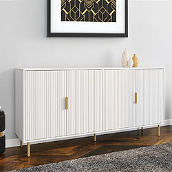 Idmarket Buffet lattes blanc et doré