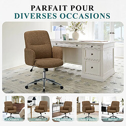 Smartue Chaise de Bureau Camel, Dossier Haut Coquille, Hauteur Réglable, Mode Détente