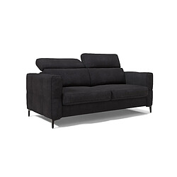Divani.store Gardenia Canapé lit avec têtières réglables 218 cm (mat. 160x197) Noir