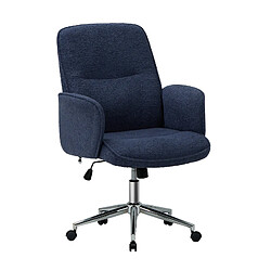 Smartue Chaise de Bureau Bleu, Dossier Haut Coquille, Hauteur Réglable, Mode Détente