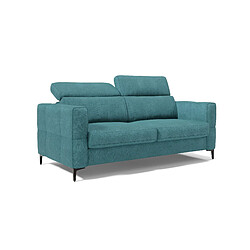 Divani.store Gardenia Canapé lit avec têtières réglables 218 cm (mat. 160x197) Bleu ciel