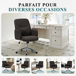 Smartue Chaise de Bureau Gris Foncé, Dossier Haut Coquille, Hauteur Réglable, Mode Détente