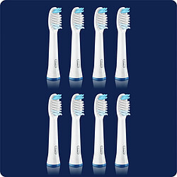 Braun Oral-B Têtes de Brosse à Dents Pulsonic Clean Blanches (8 Unités)