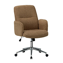 Smartue Chaise de Bureau Camel, Dossier Haut Coquille, Hauteur Réglable, Mode Détente
