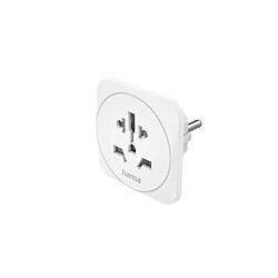 Adaptateur de voyage Hama type E et F 3 broches universel vers Europe blanc