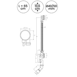 Avis OTITEC Vidage baignoire avec trop-plein - Bonde chrome - Flexible