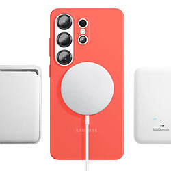 Samsung Coque MagSafe pour Galaxy S26 Ultra Série Silicone Magnet Cover Antichoc Corail pas cher