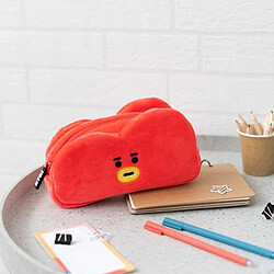 Line Friends BT21 Trousse à Crayons TATA en Peluche avec Fermeture Zippée Rouge pas cher
